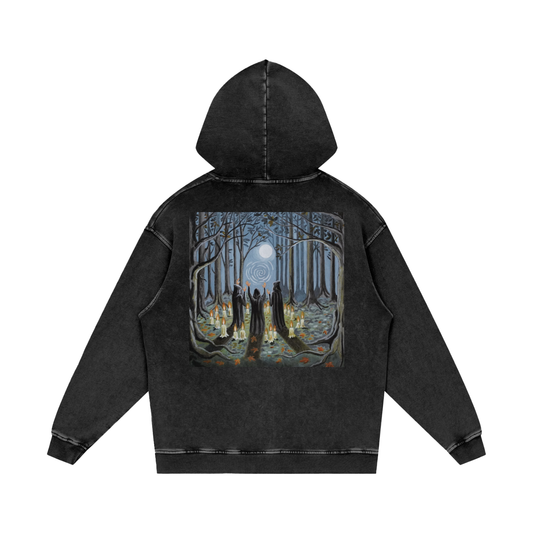 "Moonbound" - Snow Washed Oversized Hoodie