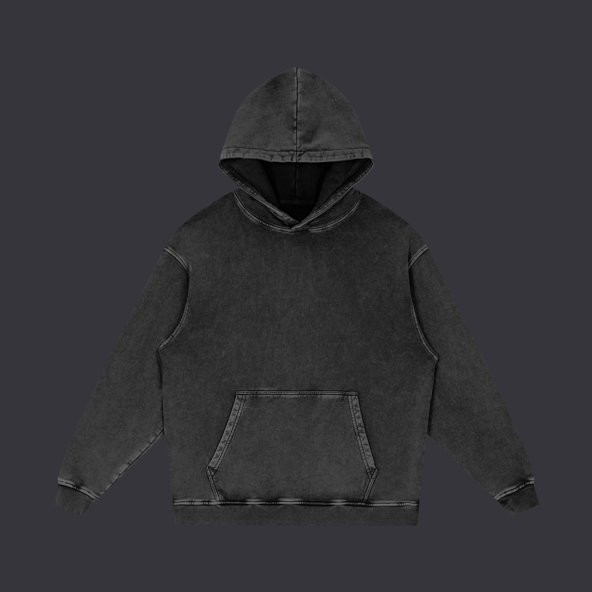 One World Order hoodie: a bone print across the back showing a sun with a face and rays covering one eye, above the words One World Order, on a black snow washed cotton hoodie.